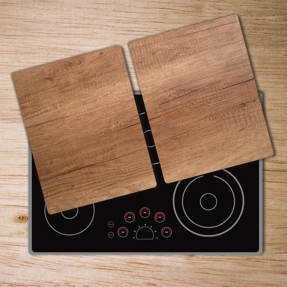 Cache plaque de cuisson Motif en bois