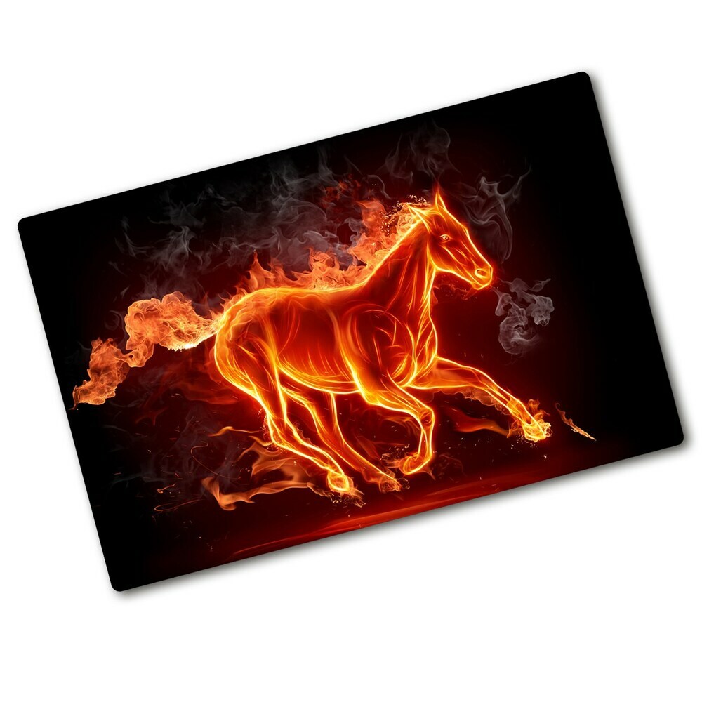 Protection plaque induction Cheval en flammes