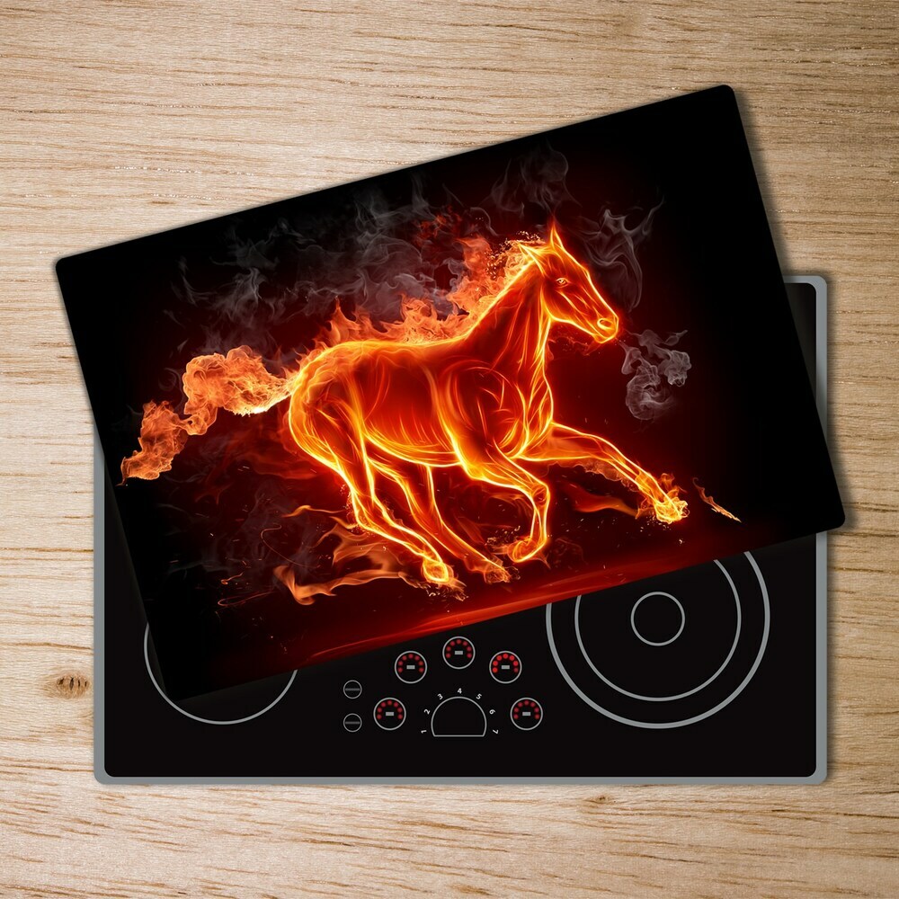 Protection plaque induction Cheval en flammes