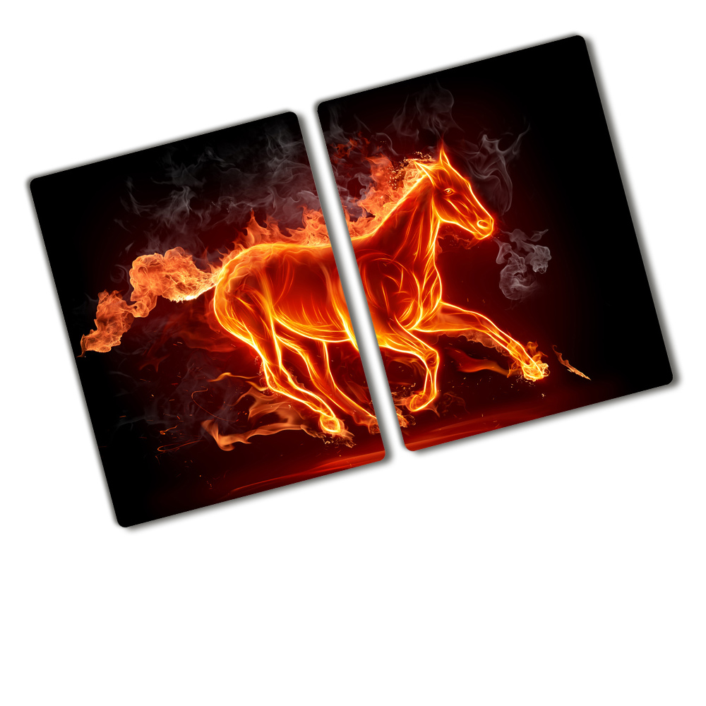 Protection plaque induction Cheval en flammes