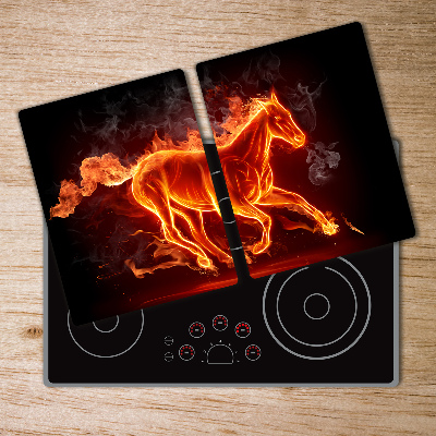 Protection plaque induction Cheval en flammes