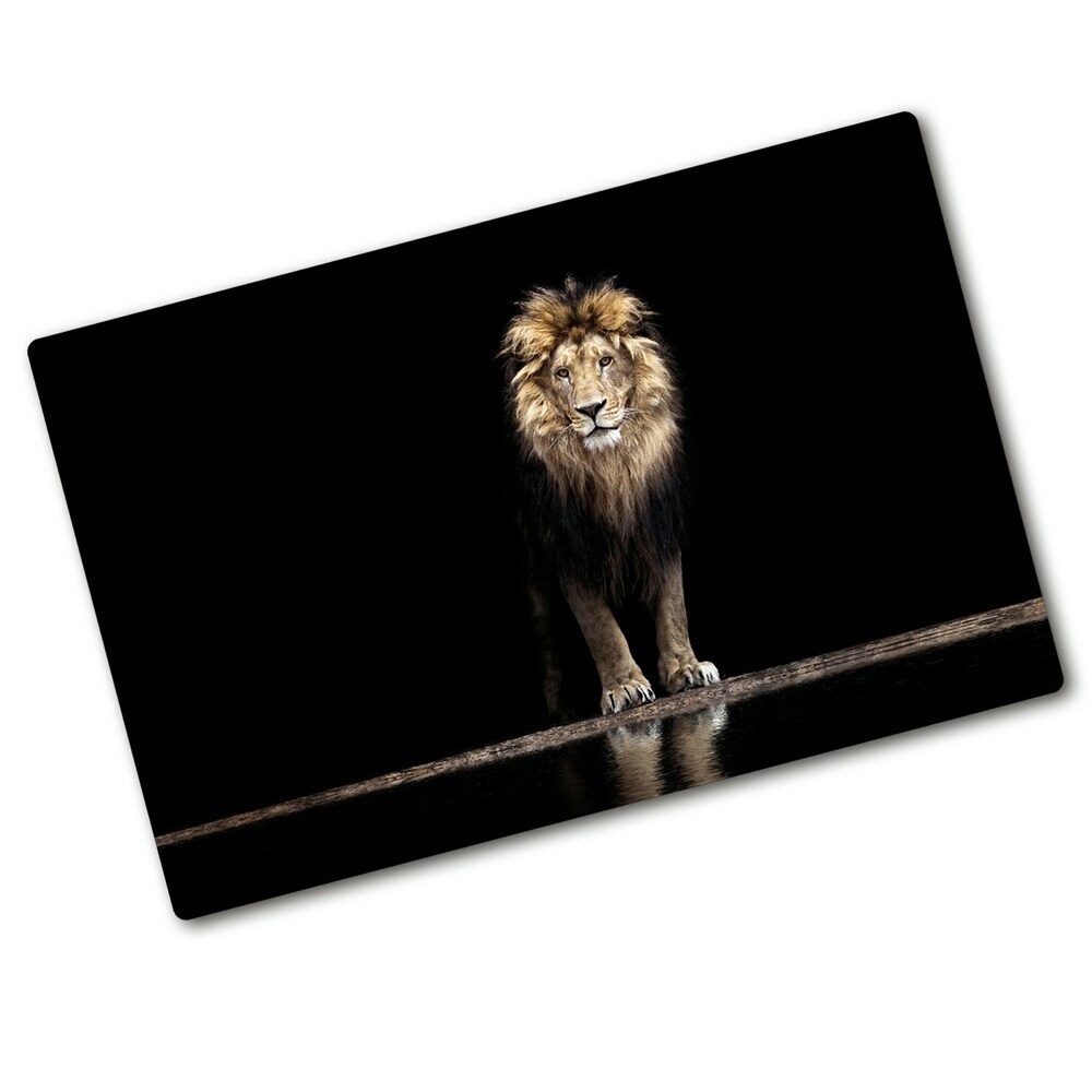 Protection plaque induction Portrait d'un lion debout