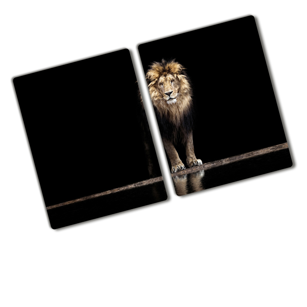 Protection plaque induction Portrait d'un lion debout