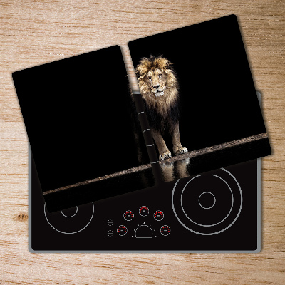 Protection plaque induction Portrait d'un lion debout