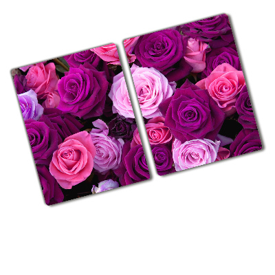 Protection pour plaque de cuisson Roses violettes