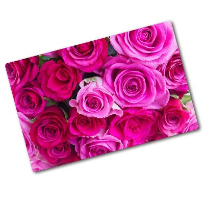 Protection pour plaque de cuisson Bouquet de roses roses