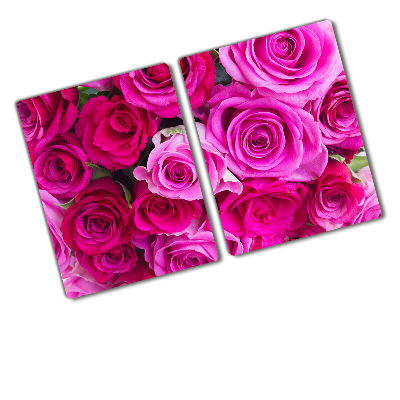 Protection pour plaque de cuisson Bouquet de roses roses