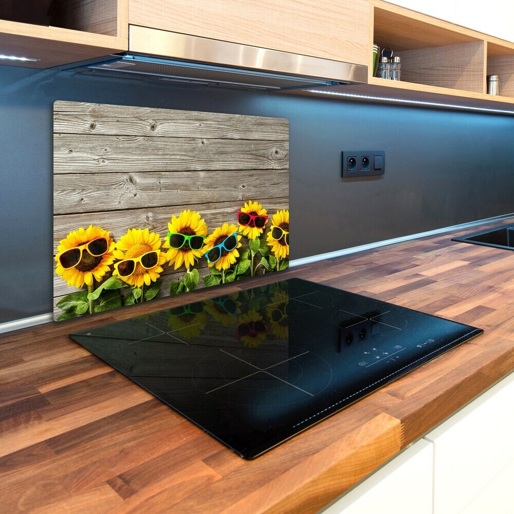 Protection pour plaque de cuisson Tournesols dans des verres