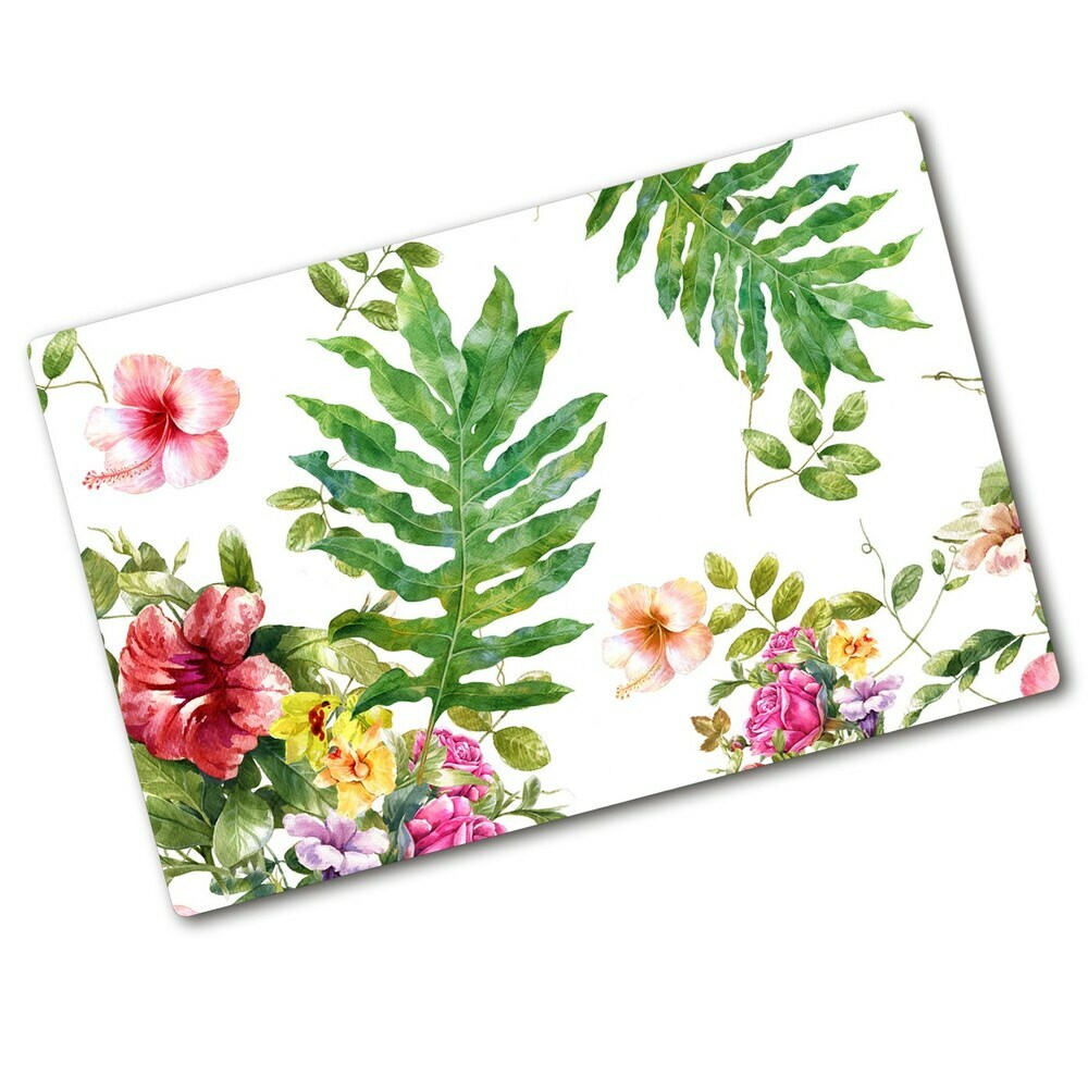 Protection plaque induction Motif floral à grandes feuilles