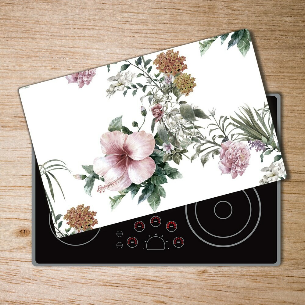 Protection pour plaque de cuisson Motif floral