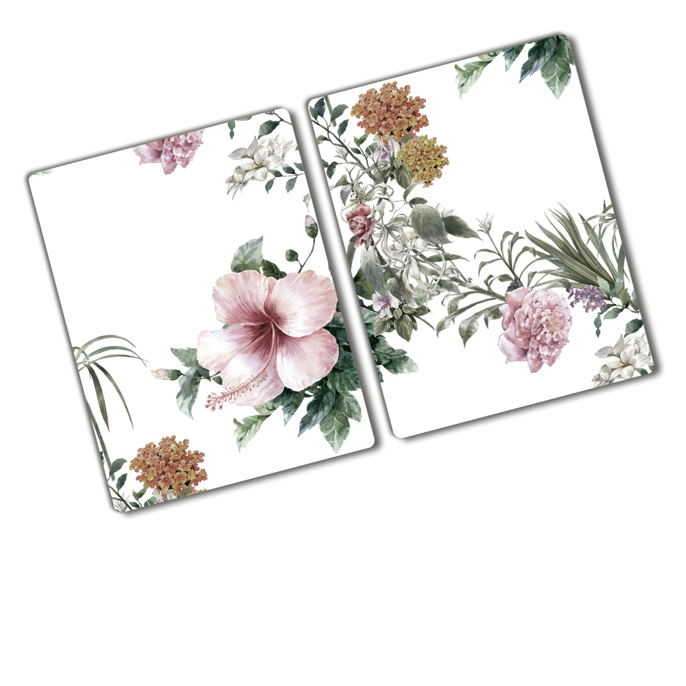 Protection pour plaque de cuisson Motif floral