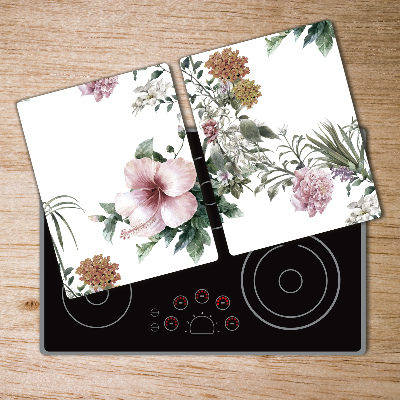 Protection pour plaque de cuisson Motif floral