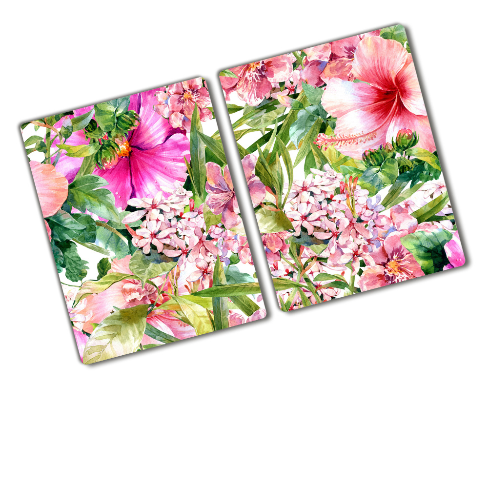 Cache plaque de cuisson Motif floral