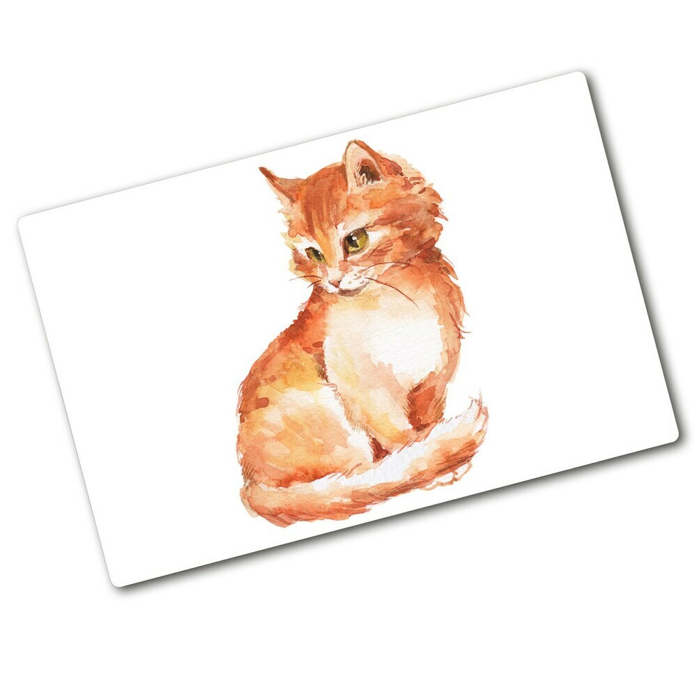 Protection plaque induction Illustration d'un chat rouge