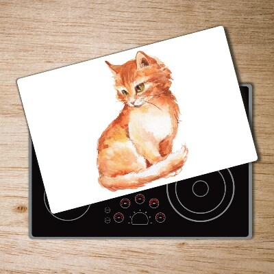 Protection plaque induction Illustration d'un chat rouge