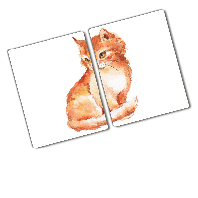 Protection plaque induction Illustration d'un chat rouge