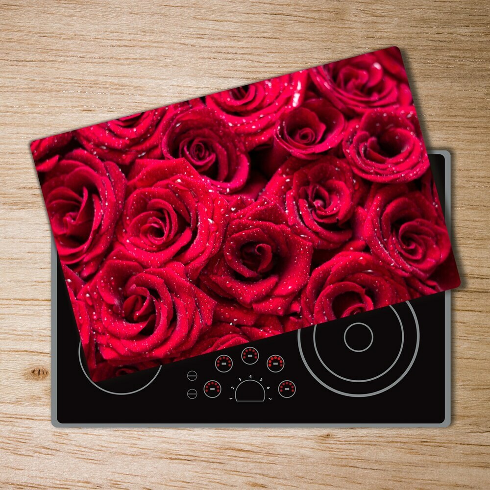 Protection pour plaque de cuisson Gouttes sur roses