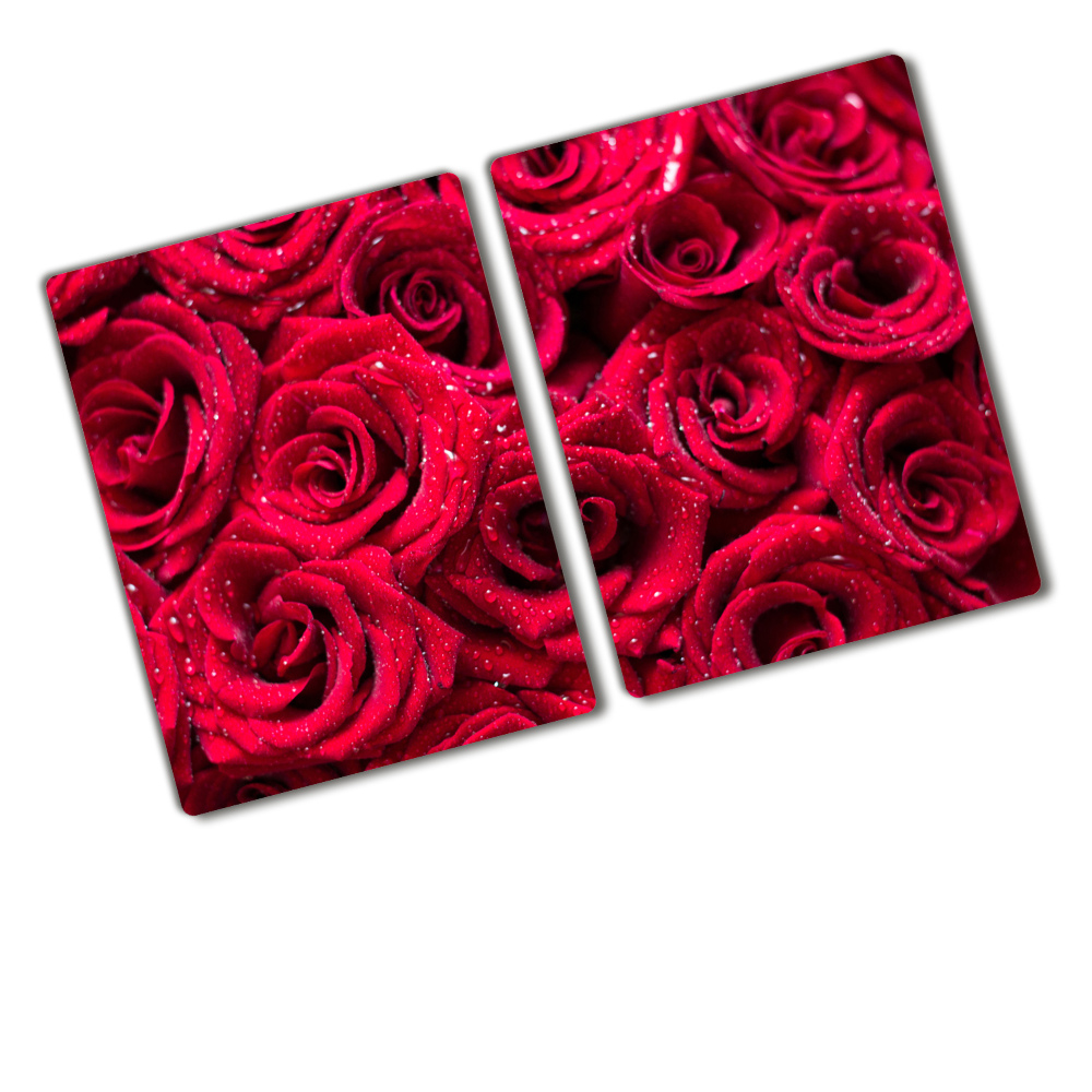 Protection pour plaque de cuisson Gouttes sur roses