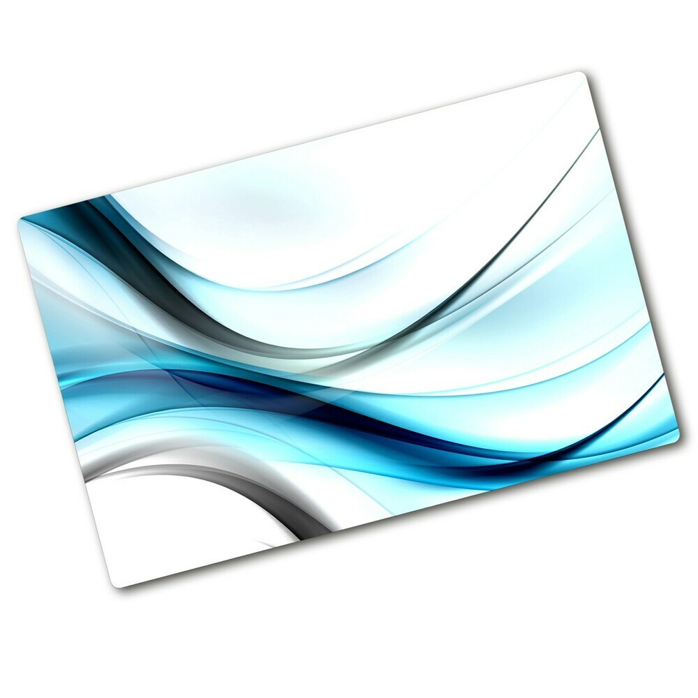 Protection plaque induction Vagues abstraites bleues