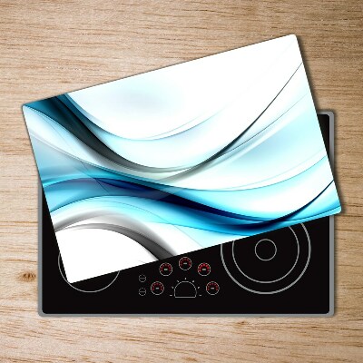 Protection plaque induction Vagues abstraites bleues