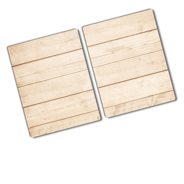 Cache plaque de cuisson Fond bois planches claires