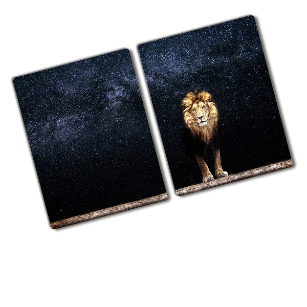 Protection plaque induction Lion sur fond d'étoiles