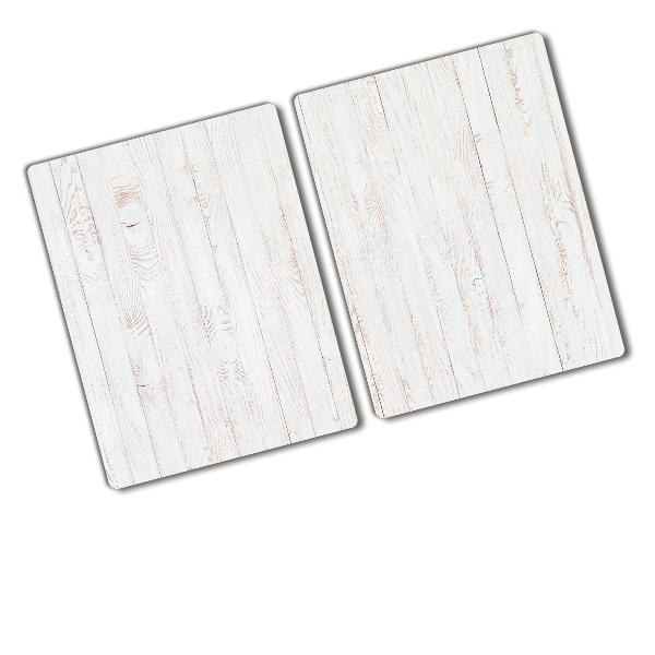 Cache plaque de cuisson Fond en bois planches blanches