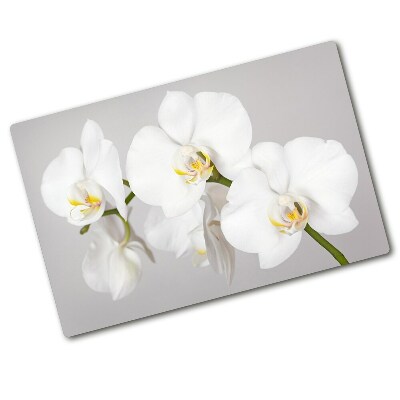 Protection pour plaque de cuisson Orchidée fleurs blanches