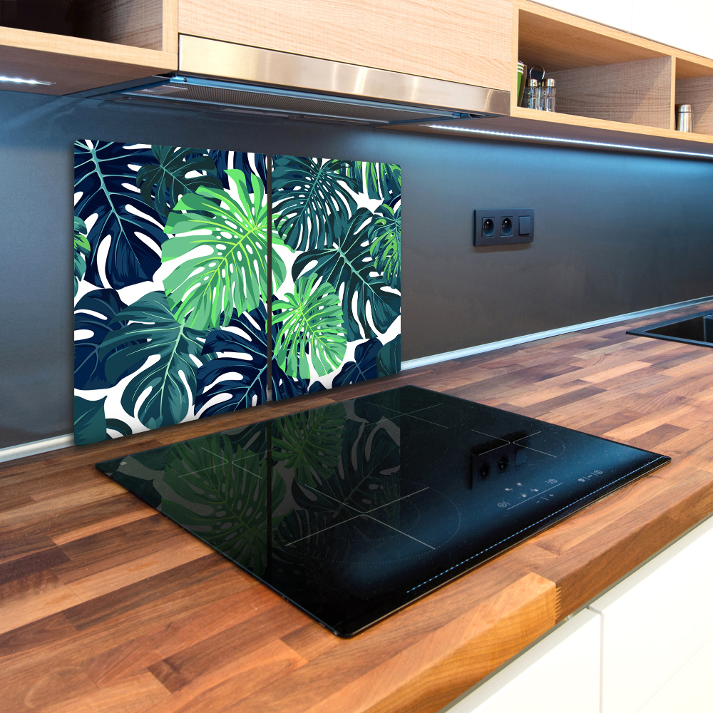 Protection pour plaque de cuisson Feuilles de monstres tropicaux