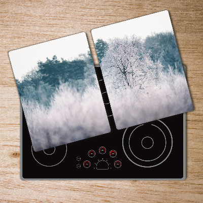 Cache plaque de cuisson Arbres en hiver