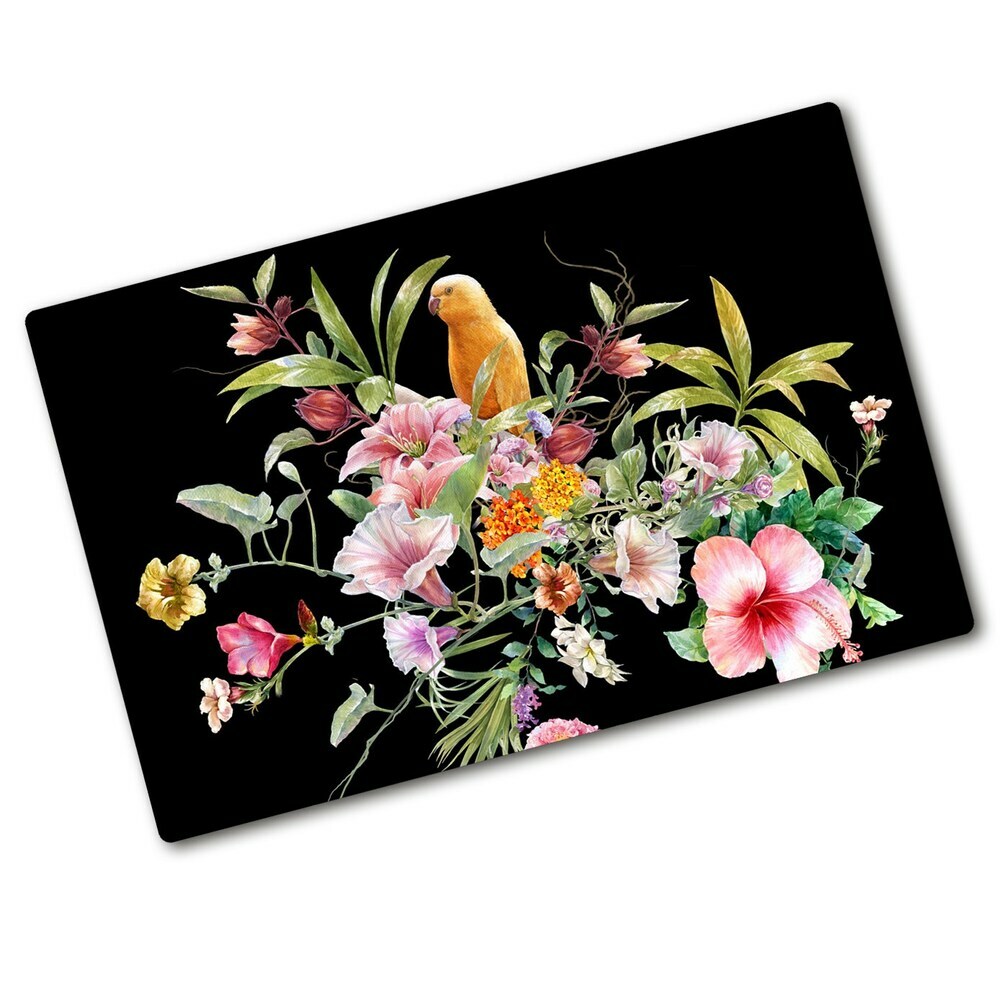 Protection plaque induction Fleurs et oiseaux