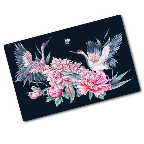 Protection plaque induction Grues et pivoines