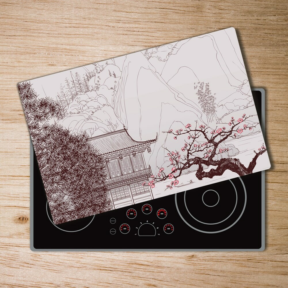 Protection plaque induction Paysage chinois