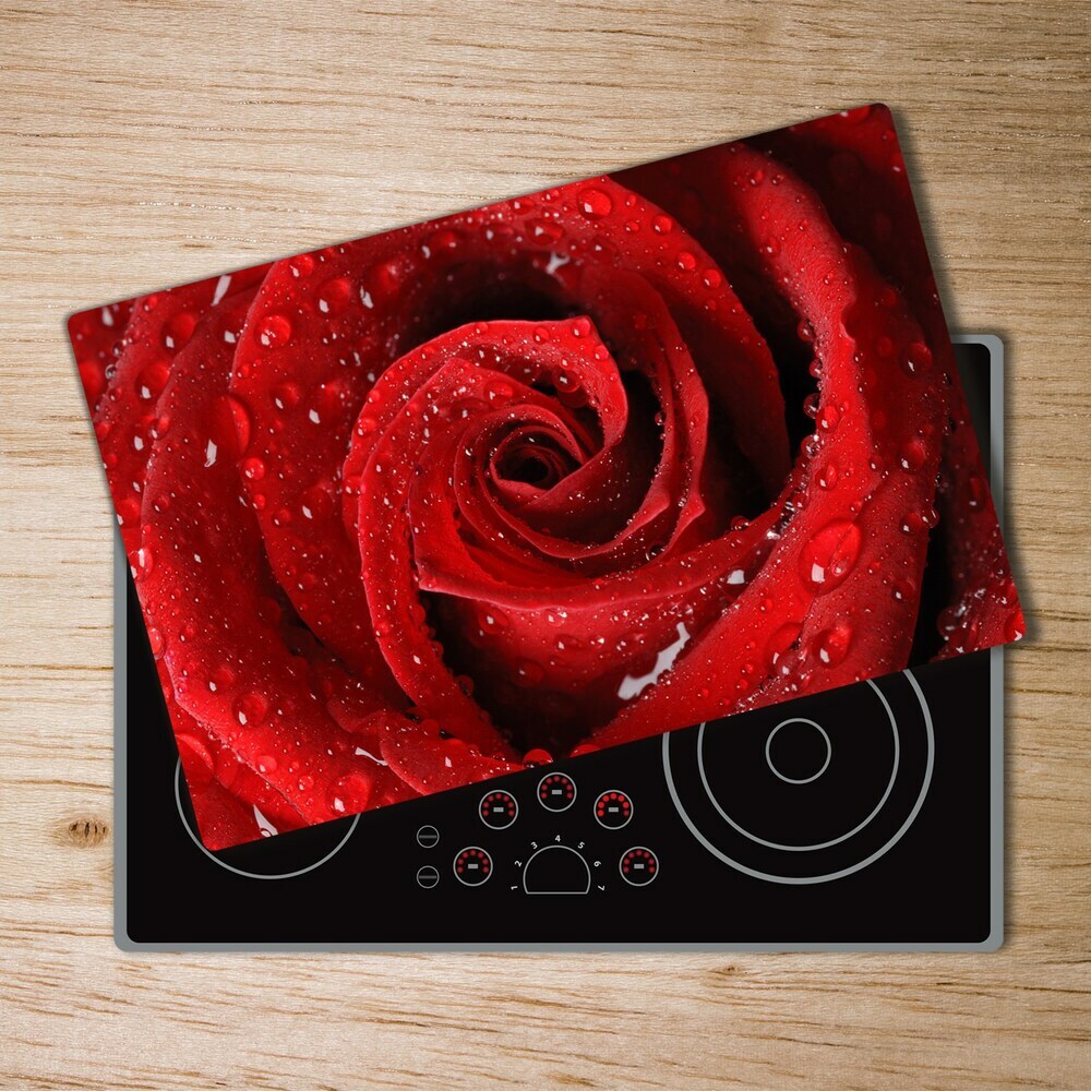 Protection pour plaque de cuisson Gouttes sur une rose