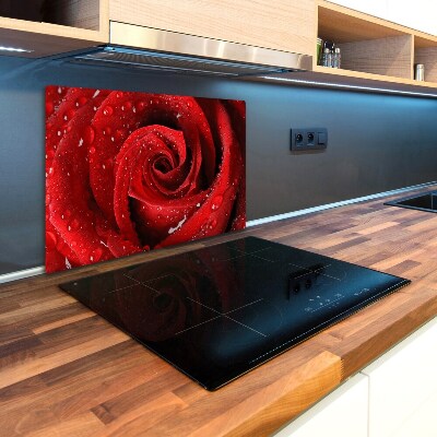 Protection pour plaque de cuisson Gouttes sur une rose