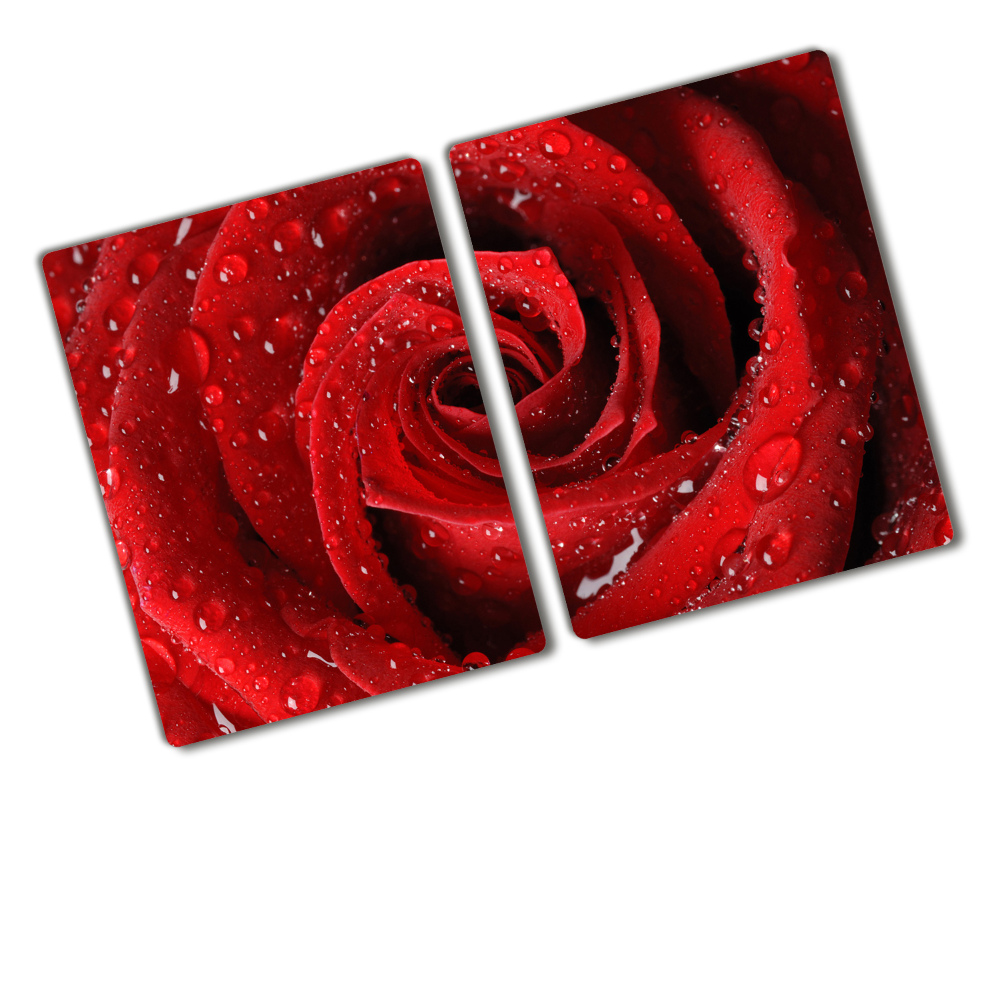 Protection pour plaque de cuisson Gouttes sur une rose