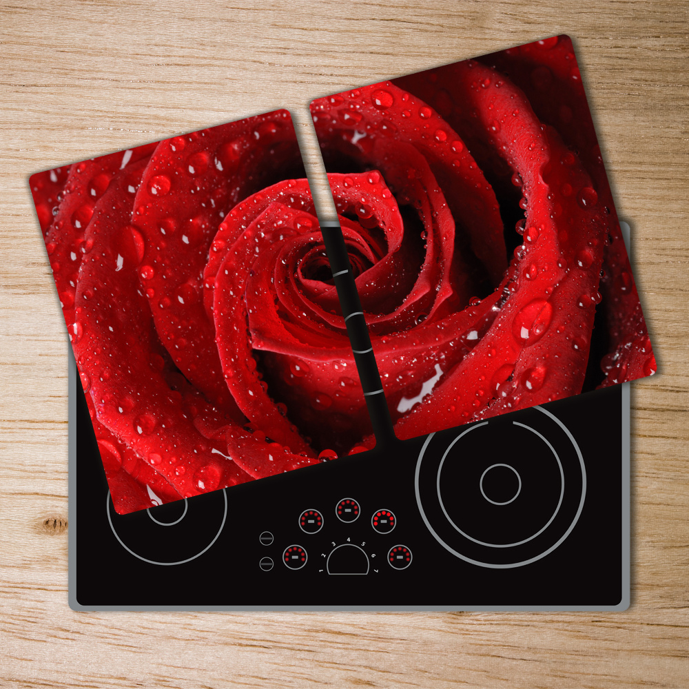 Protection pour plaque de cuisson Gouttes sur une rose