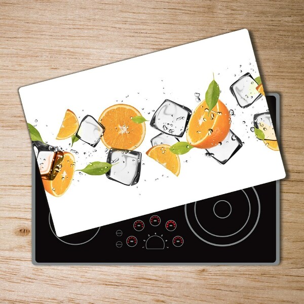 Protège plaque de cuisson Oranges avec glace