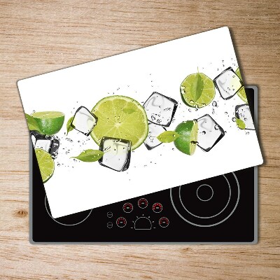 Protège plaque de cuisson Citron vert avec de la glace