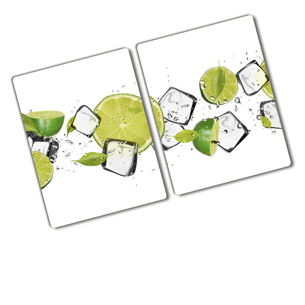 Protège plaque de cuisson Citron vert avec de la glace