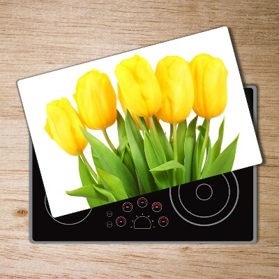 Protection pour plaque de cuisson Tulipes jaunes