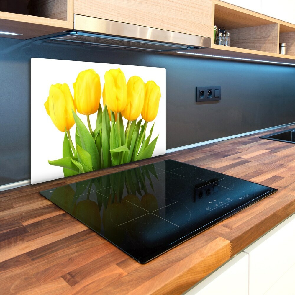 Protection pour plaque de cuisson Tulipes jaunes