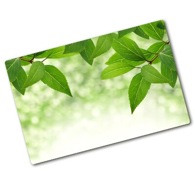 Protection pour plaque de cuisson Feuilles vertes