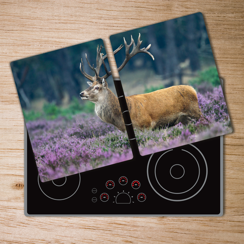 Protection plaque induction Cerf parmi les lavandes