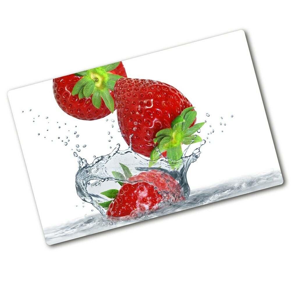 Planche à découper en verre Fraises et eau