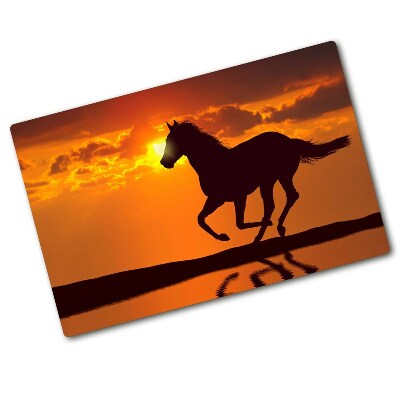 Protection plaque induction Cheval au coucher du soleil