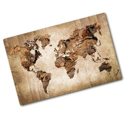 Protection plaque induction Carte du monde en bois