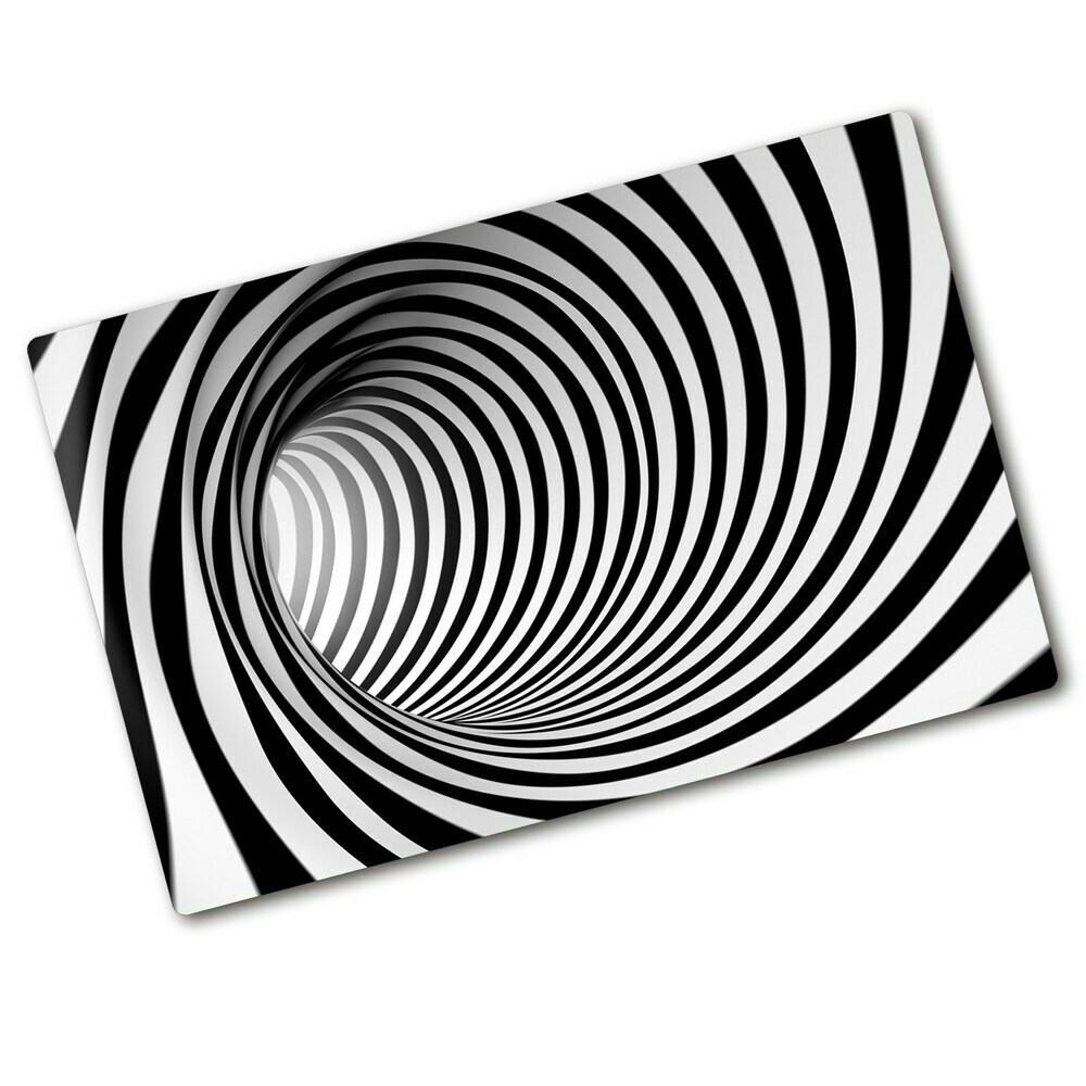 Protection plaque induction Tunnel 3D noir et blanc