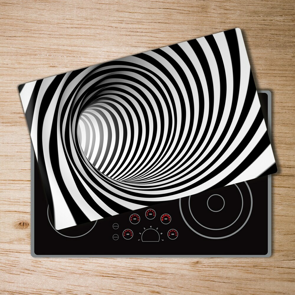 Protection plaque induction Tunnel 3D noir et blanc