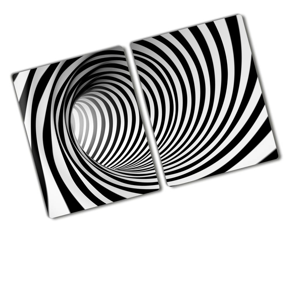 Protection plaque induction Tunnel 3D noir et blanc